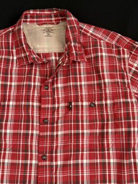 GH Bass Mens Shirt XL Red Plaid Short Sleeve Outdoors Adventure